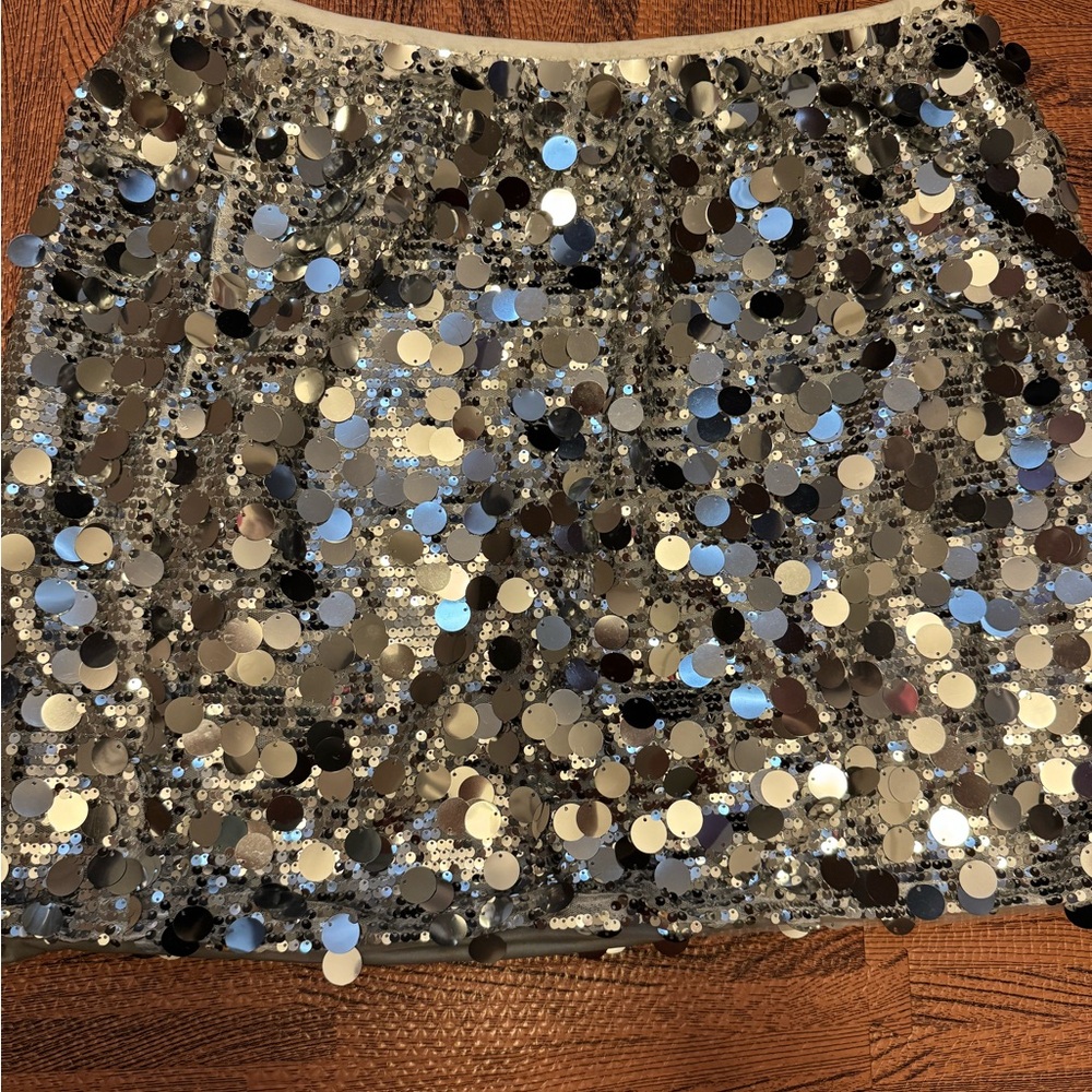 SHEIN Silver Sequin Mini Skirt
